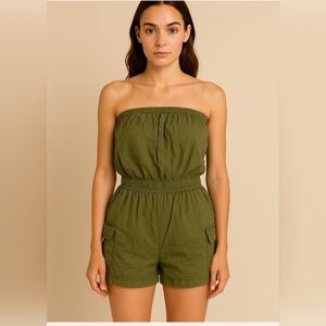 Jolie & Joy Women Khaki/ 100% Rayon/ Romper Size 1X